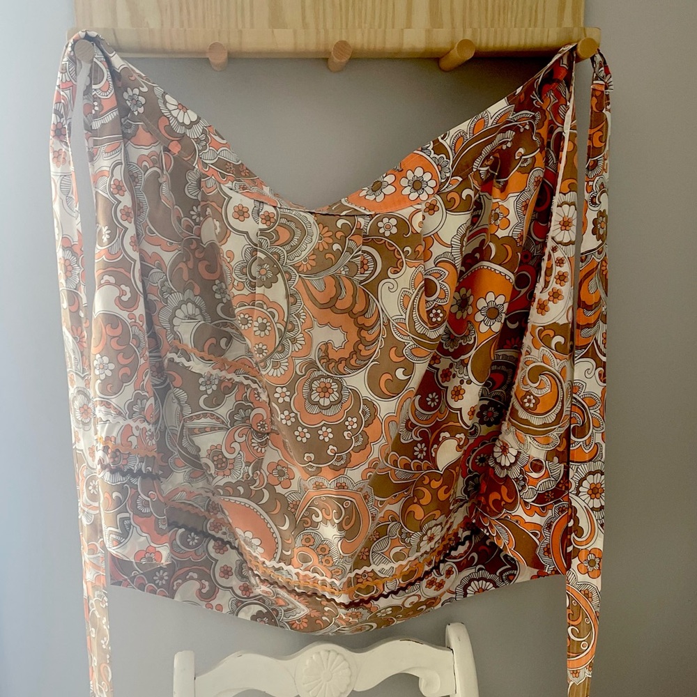Vintage 70s Funky Handmade Paisley Apron